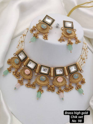 Brass High Gold Necklace 15 (5 Pcs)