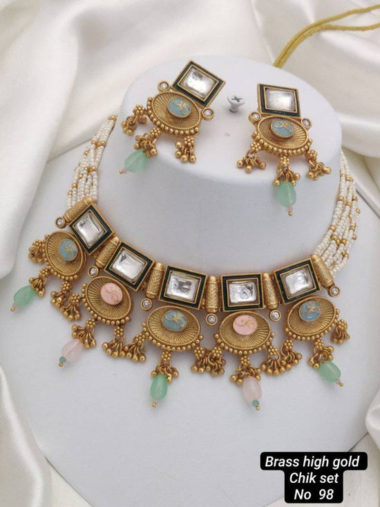 Brass High Gold Necklace 15 (5 Pcs)