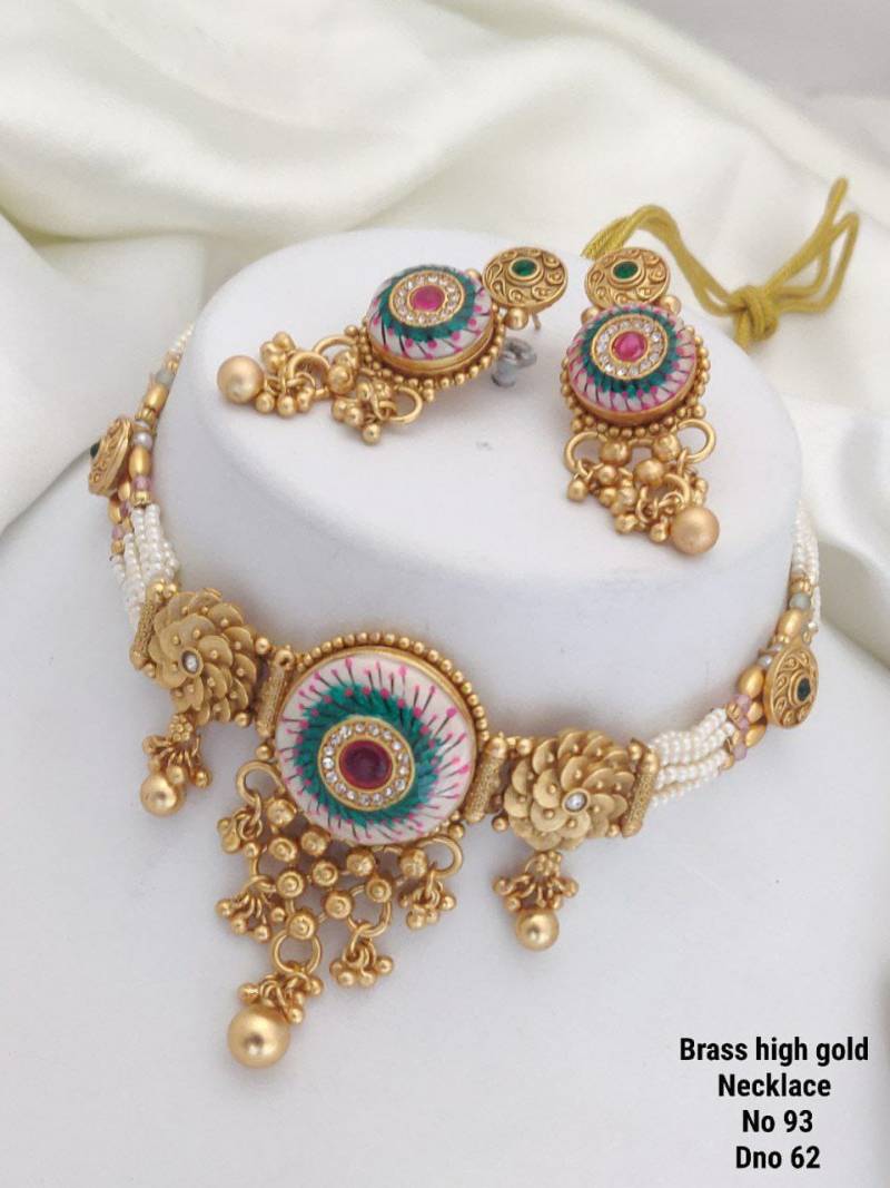 Brass High Gold Necklace 15 (5 Pcs)