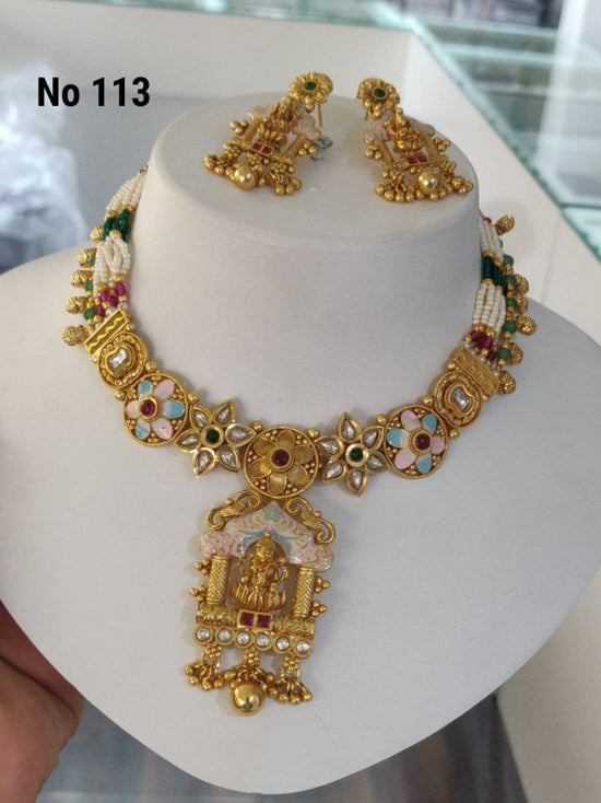 Brass High Gold Necklace 18 (5 Pcs)