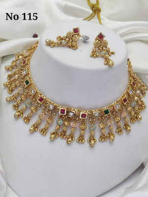 Brass High Gold Necklace 19 (5 Pcs)