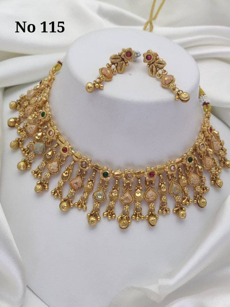 Brass High Gold Necklace 19 (5 Pcs)