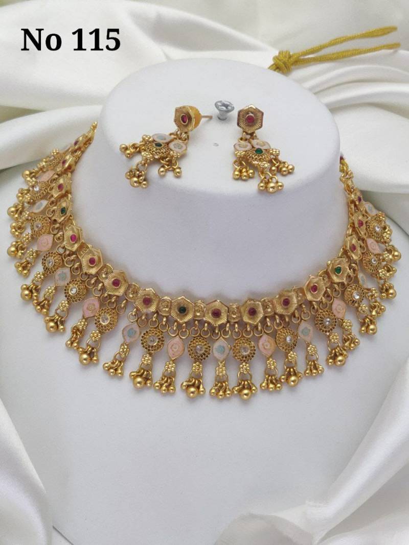 Brass High Gold Necklace 19 (5 Pcs)