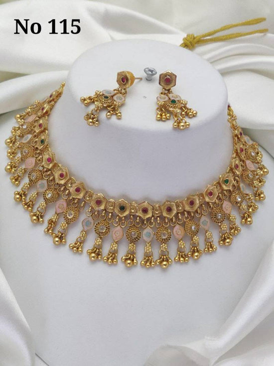 Brass High Gold Necklace 19 (5 Pcs)