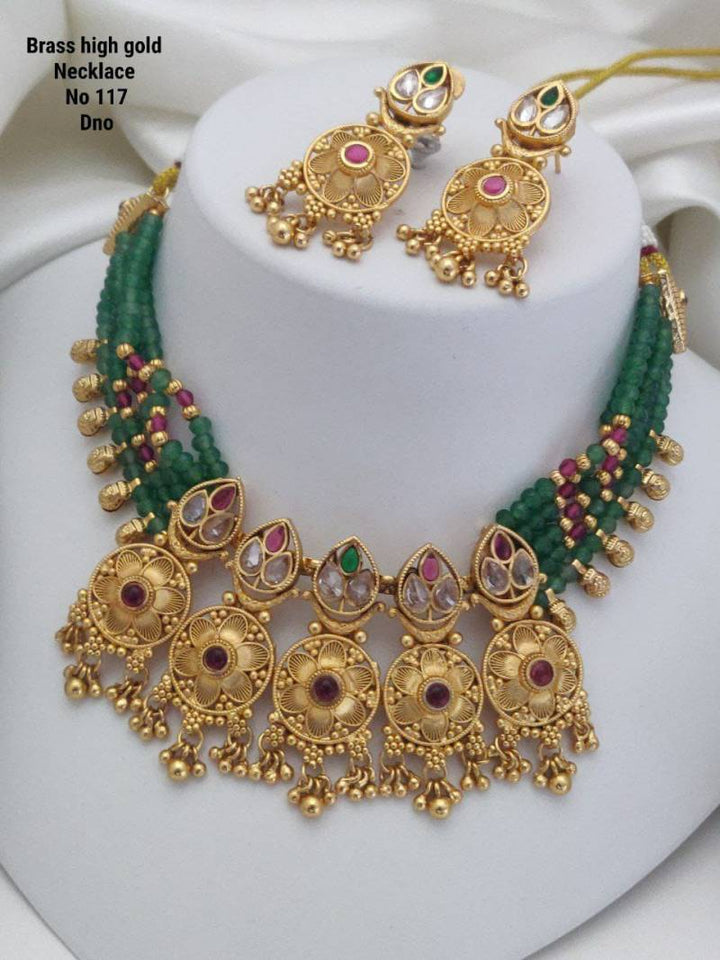 Brass High Gold Necklace 20 (4 Pcs)
