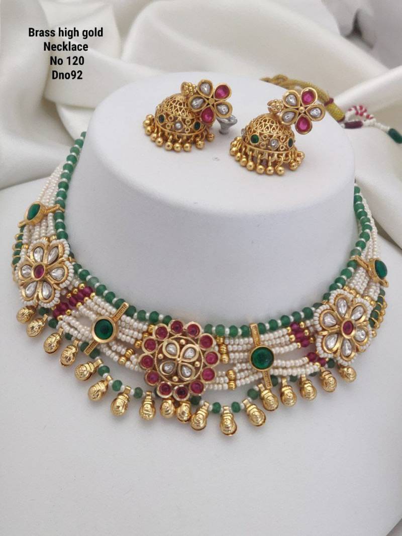 Brass High Gold Necklace 20 (4 Pcs)