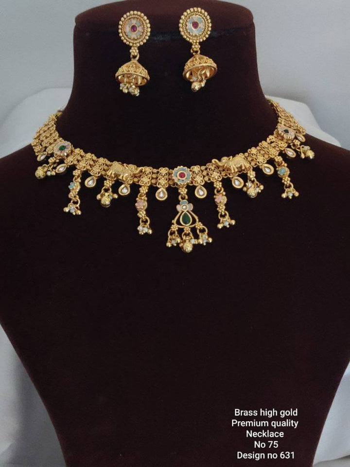 Brass High Gold Premium Quality Necklace 1 (4 Pcs)