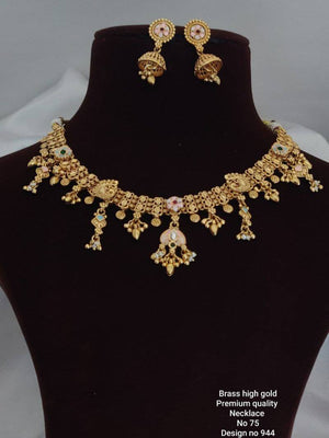 Brass High Gold Premium Quality Necklace 1 (4 Pcs)