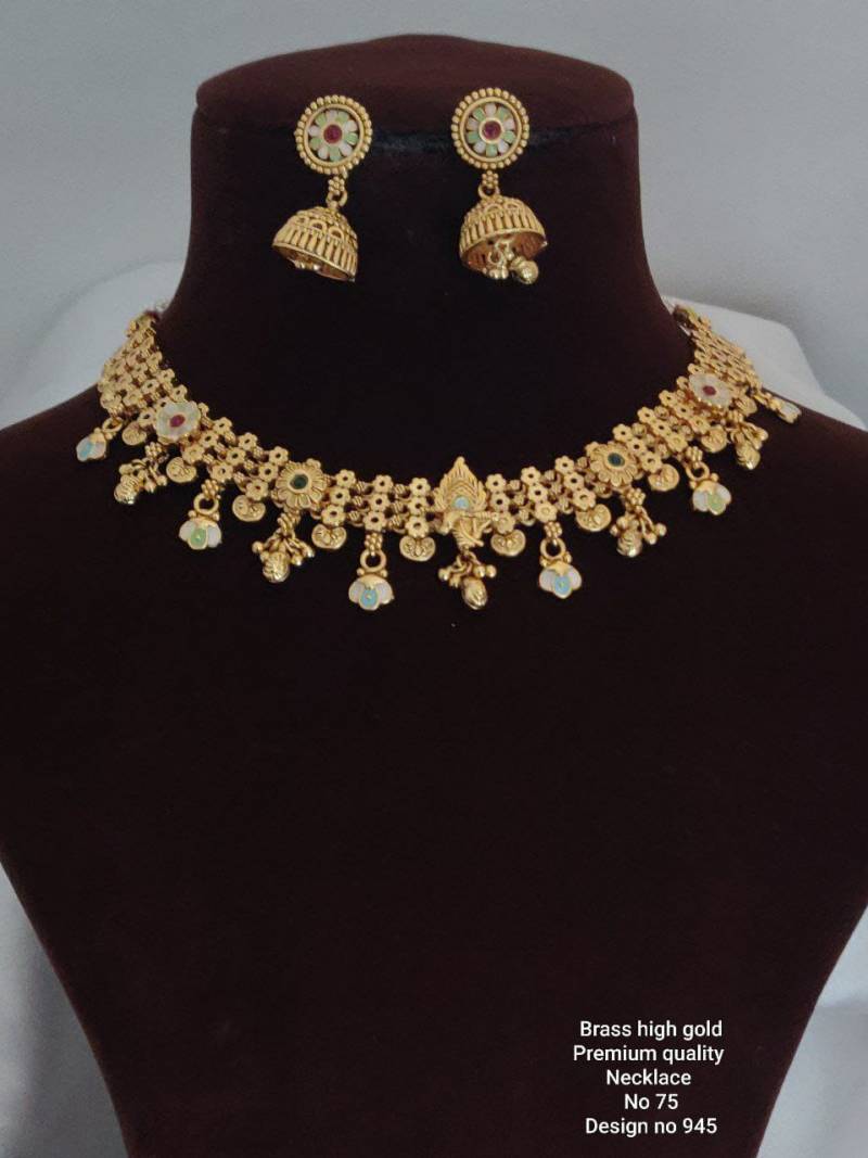 Brass High Gold Premium Quality Necklace 1 (4 Pcs)