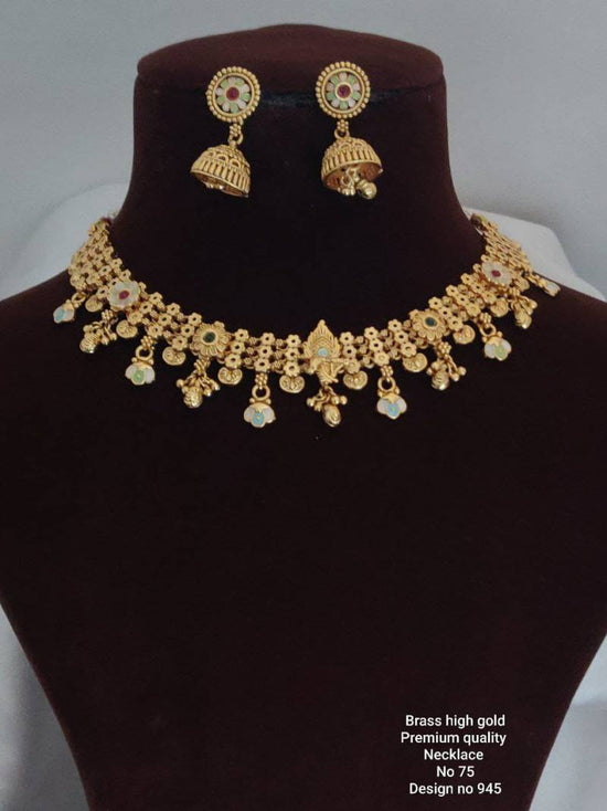 Brass High Gold Premium Quality Necklace 1 (4 Pcs)