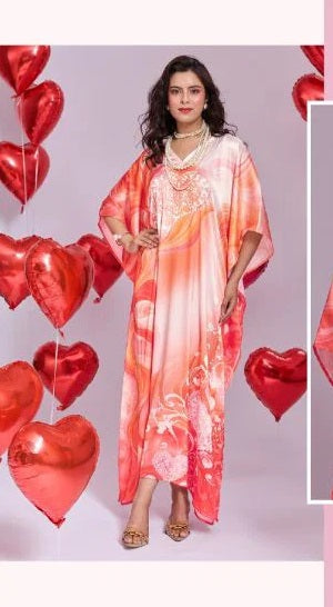 Amrah Wholesale Hkf Everbloom Kaftan Vol 12 Soft Satin Kaftan