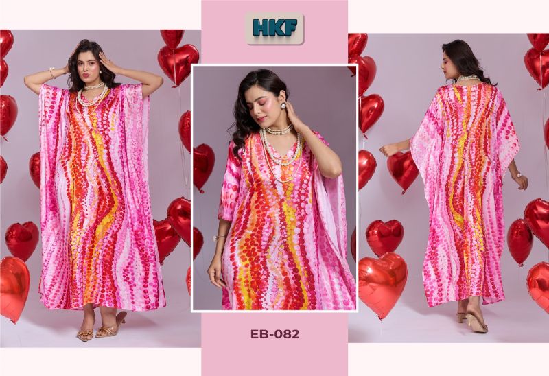 Amrah Wholesale Hkf Everbloom Kaftan Vol 12 Soft Satin Kaftan