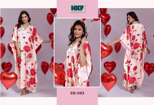 Amrah Wholesale Hkf Everbloom Kaftan Vol 12 Soft Satin Kaftan