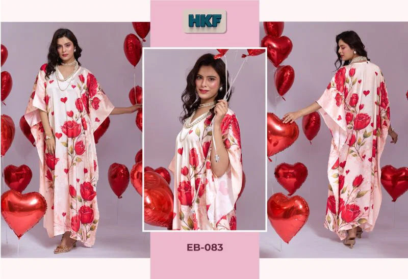 Amrah Wholesale Hkf Everbloom Kaftan Vol 12 Soft Satin Kaftan