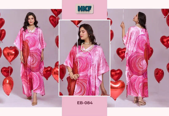 Amrah Wholesale Hkf Everbloom Kaftan Vol 12 Soft Satin Kaftan