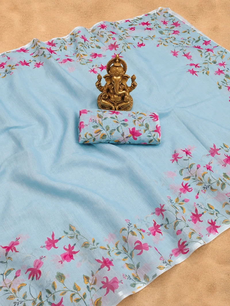 amrah-wholesale-scmg-flora-g-linen-floral-printed-saree-surat