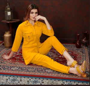 Moksh Karigiri D No 834 Maaza Cotton Handworked Co-Ord Set