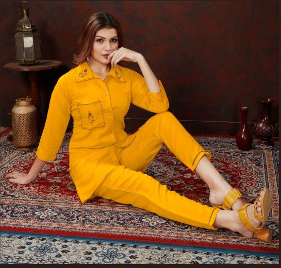 Moksh Karigiri D No 834 Maaza Cotton Handworked Co-Ord Set