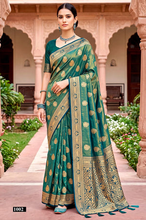 Saroj Parampara Saroski Vol 1 Heavy Satin Tissue Silk Saree Collection