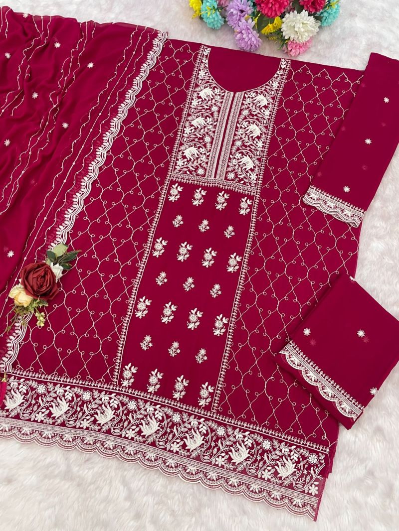 2104 A To D Master Colors Faux Georgette Dress Material