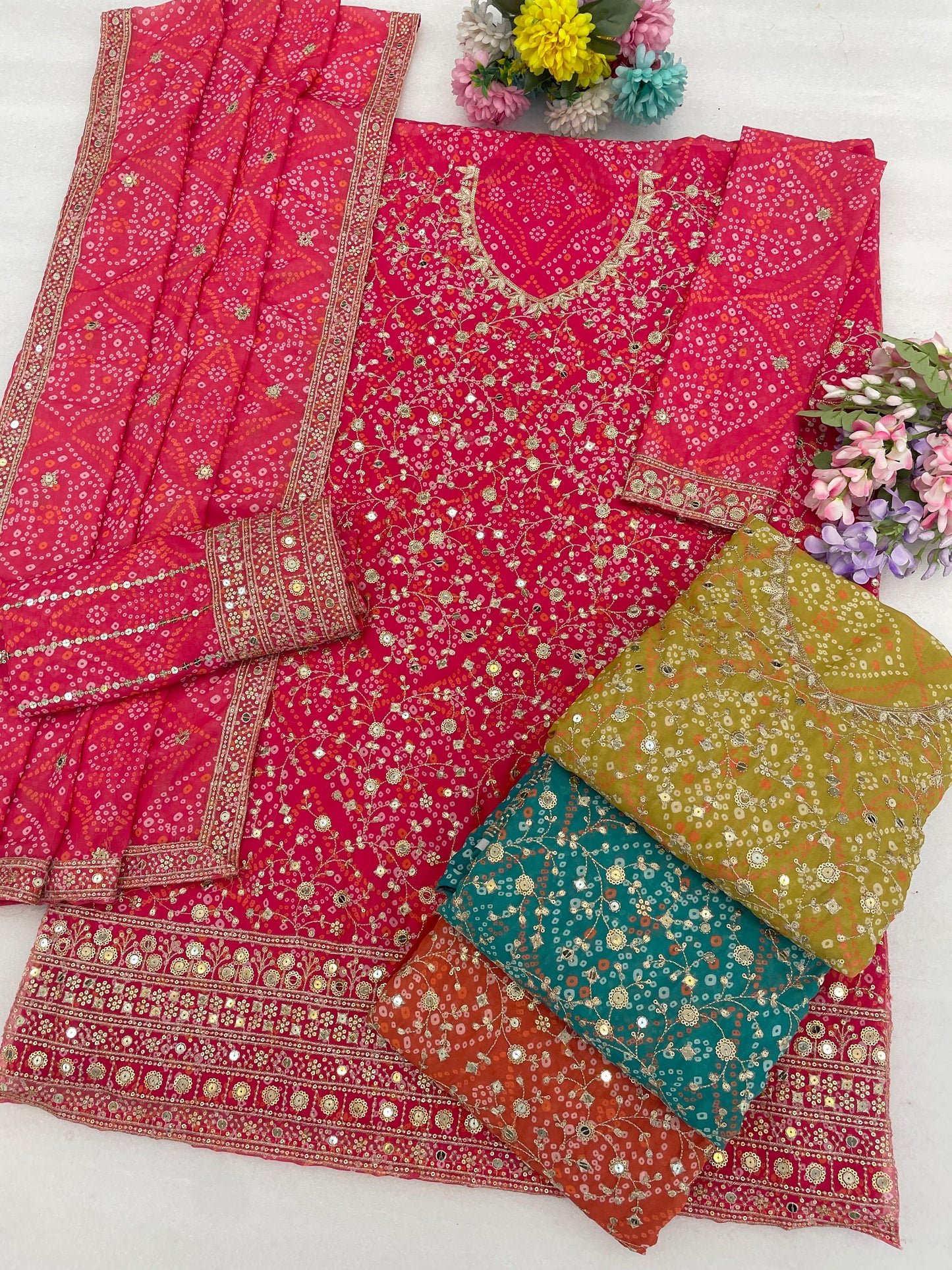 2115 Master Colors A To D Faux Georgette Dress Material