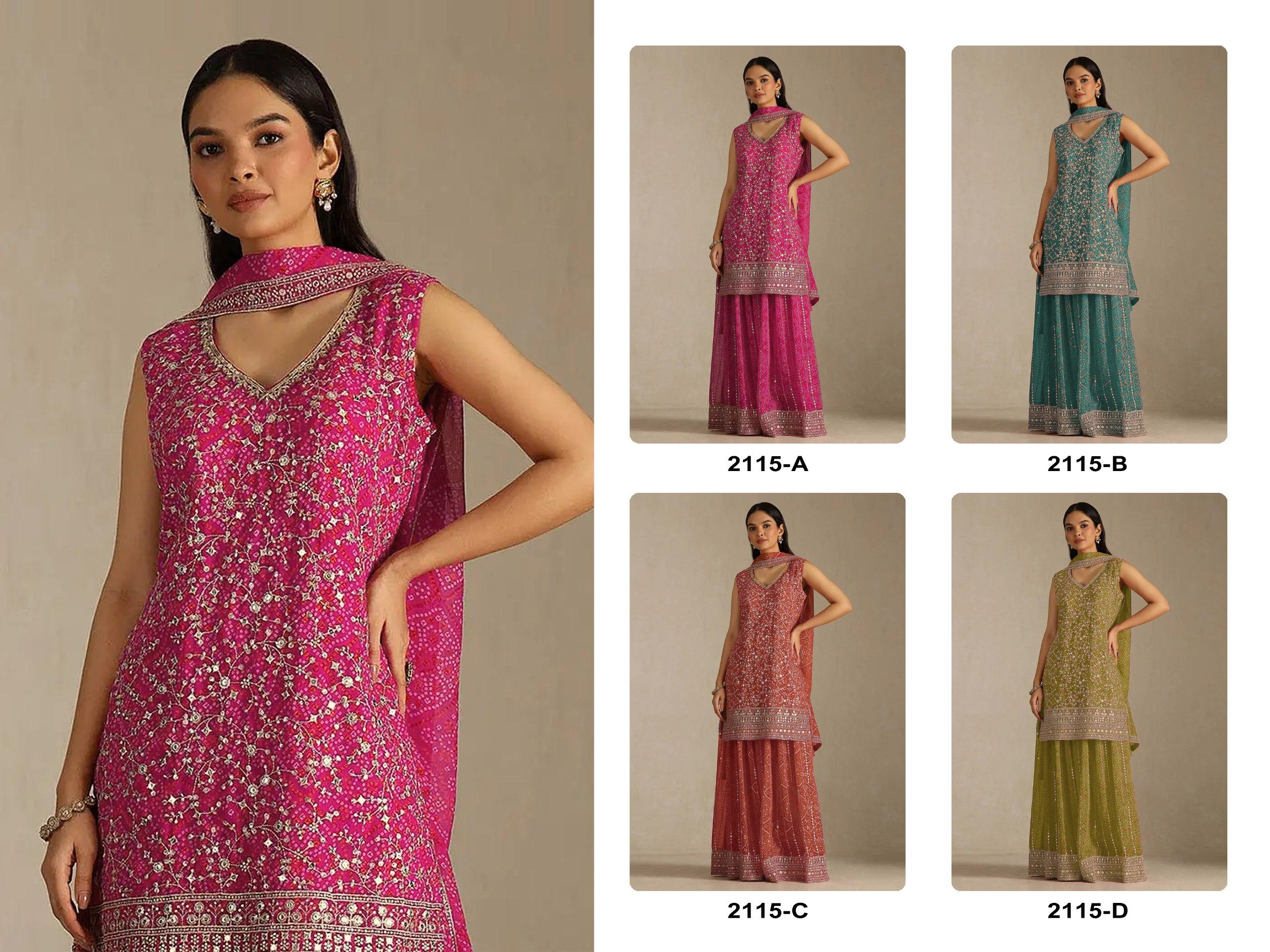 2115 Master Colors A To D Faux Georgette Dress Material