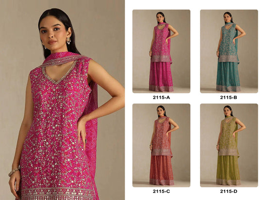 2115 Master Colors A To D Faux Georgette Dress Material