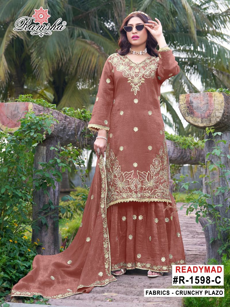 Ramsha R 1598 A To D Crunchy Pakistani Suit Set