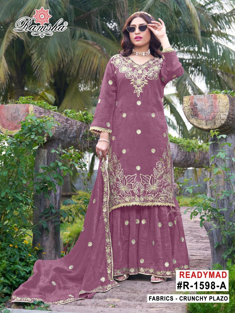Ramsha R 1598 A To D Crunchy Pakistani Suit Set