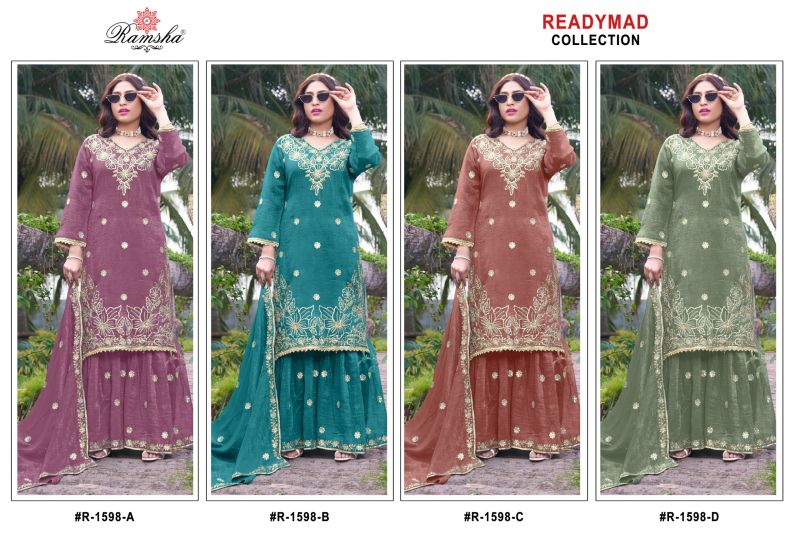 Ramsha R 1598 A To D Crunchy Pakistani Suit Set