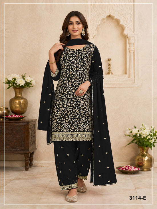 3114 Master Colors A To E Blooming Faux Georgette Embroidered Pakistani Suit