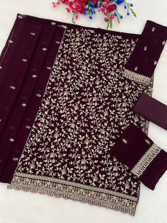 3114 Master Colors A To E Blooming Faux Georgette Embroidered Pakistani Suit
