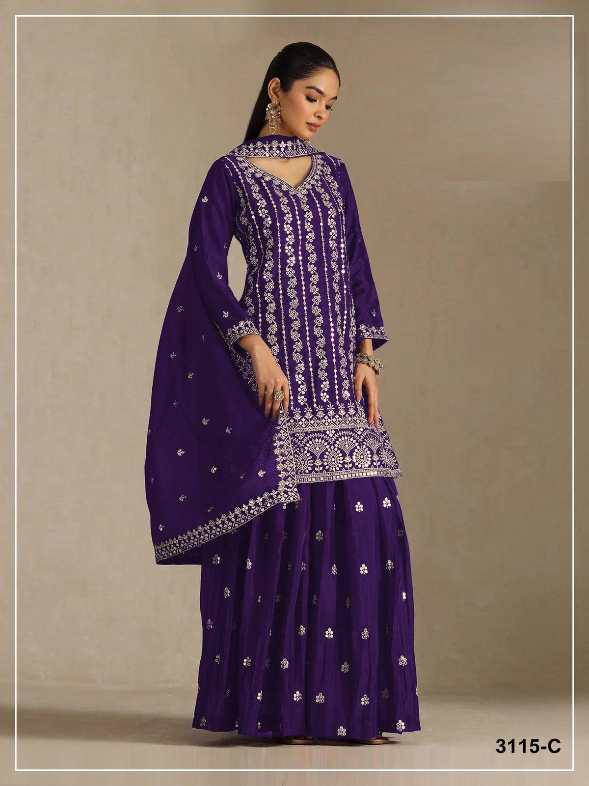 Amrah Wholesale 3115 Master Colors A To D Chinon Embroidered Pakistani Suit