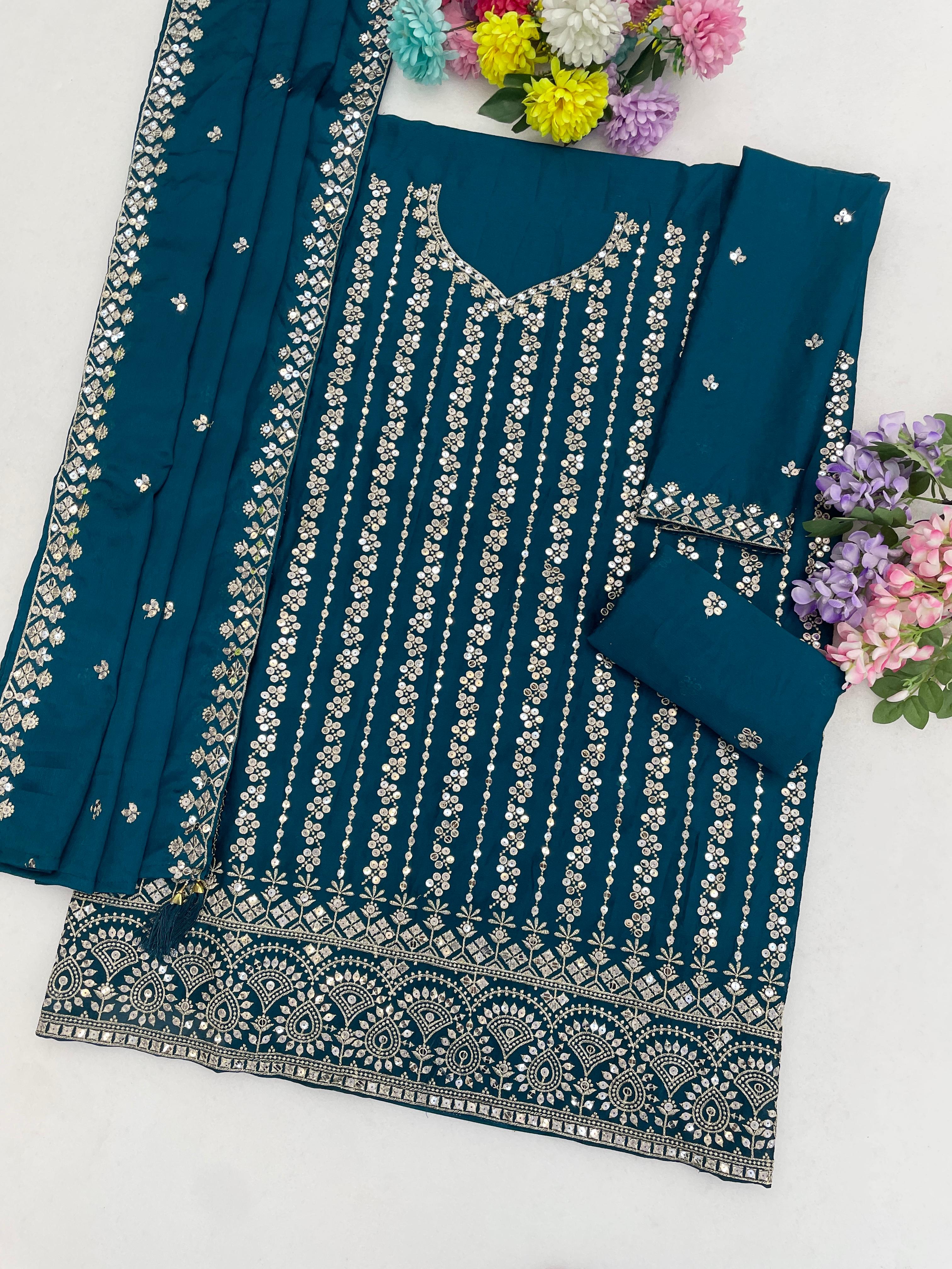 Amrah Wholesale 3115 Master Colors A To D Chinon Embroidered Pakistani Suit