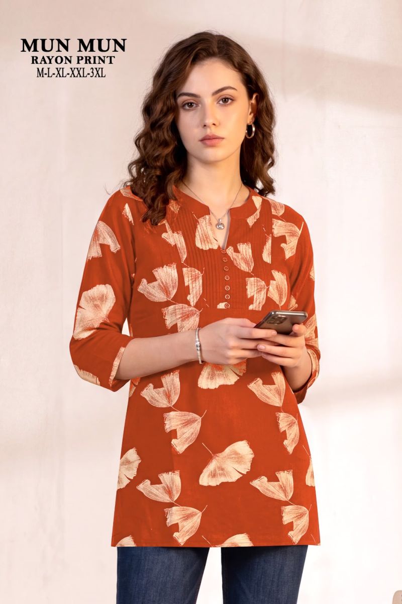 Mun Mun Vol 1 Mumbai Rayon Printed Short Kurti