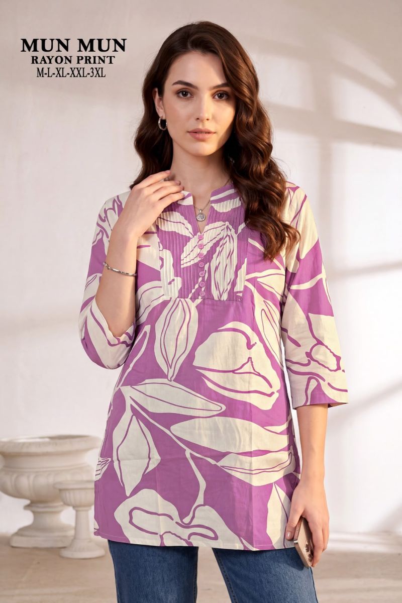 Mun Mun Vol 1 Mumbai Rayon Printed Short Kurti