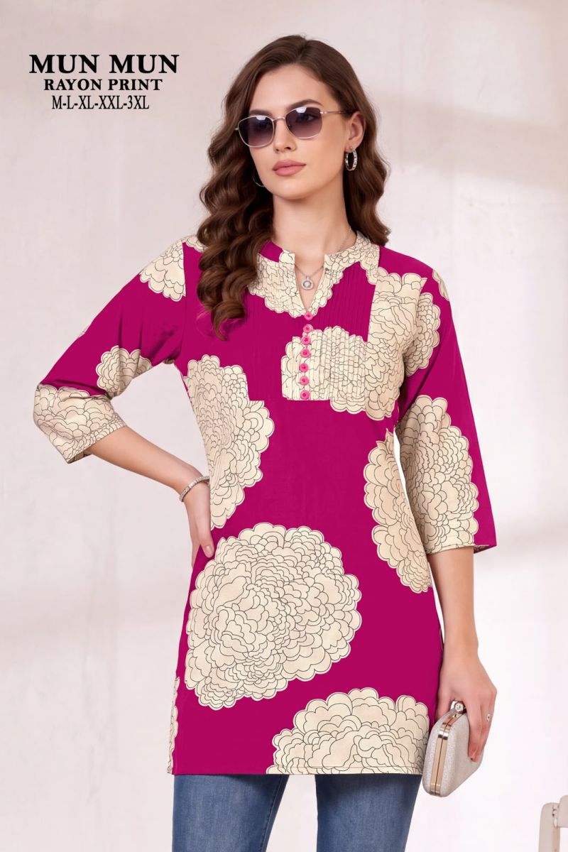 Mun Mun Vol 1 Mumbai Rayon Printed Short Kurti