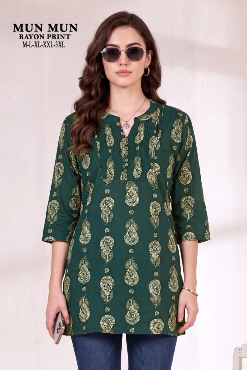 Mun Mun Vol 1 Mumbai Rayon Printed Short Kurti