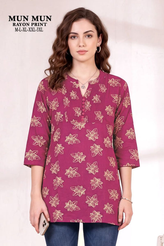 Mun Mun Vol 1 Mumbai Rayon Printed Short Kurti