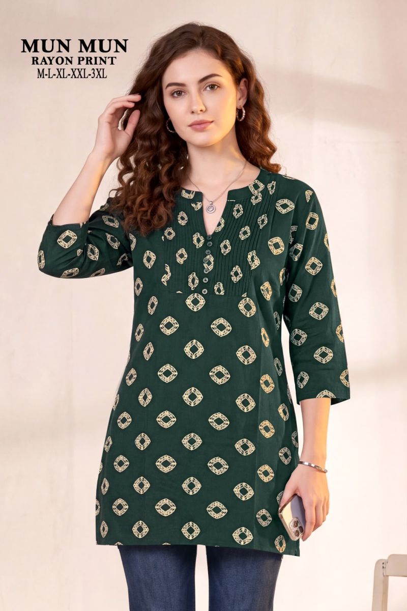 Mun Mun Vol 1 Mumbai Rayon Printed Short Kurti