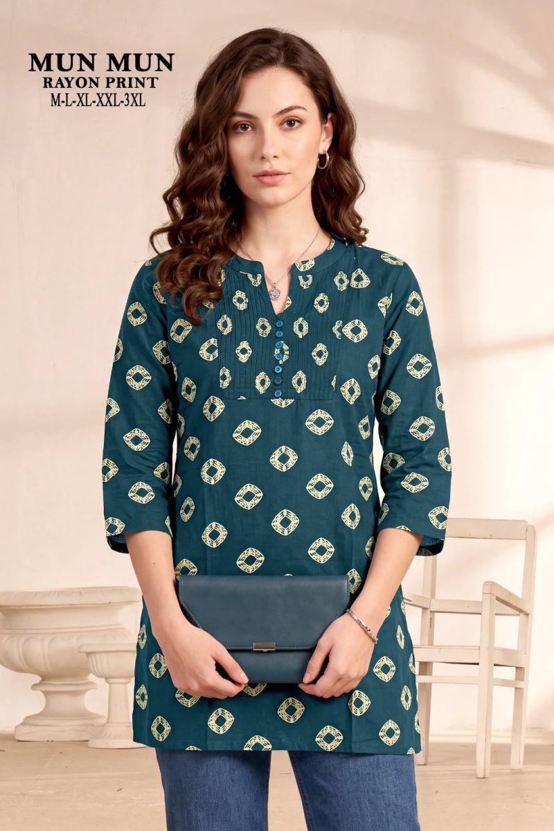 Mun Mun Vol 1 Mumbai Rayon Printed Short Kurti