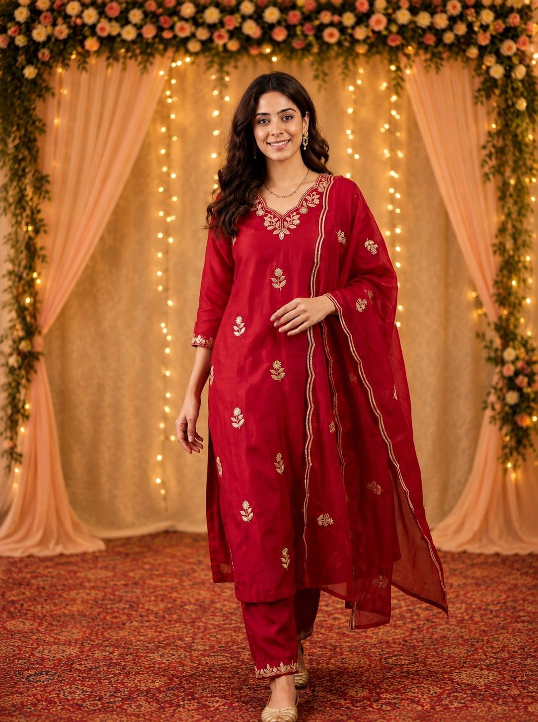9Star Fanta Cotton Blend Kurti Pant Dupatta Set - Amrah Wholesale