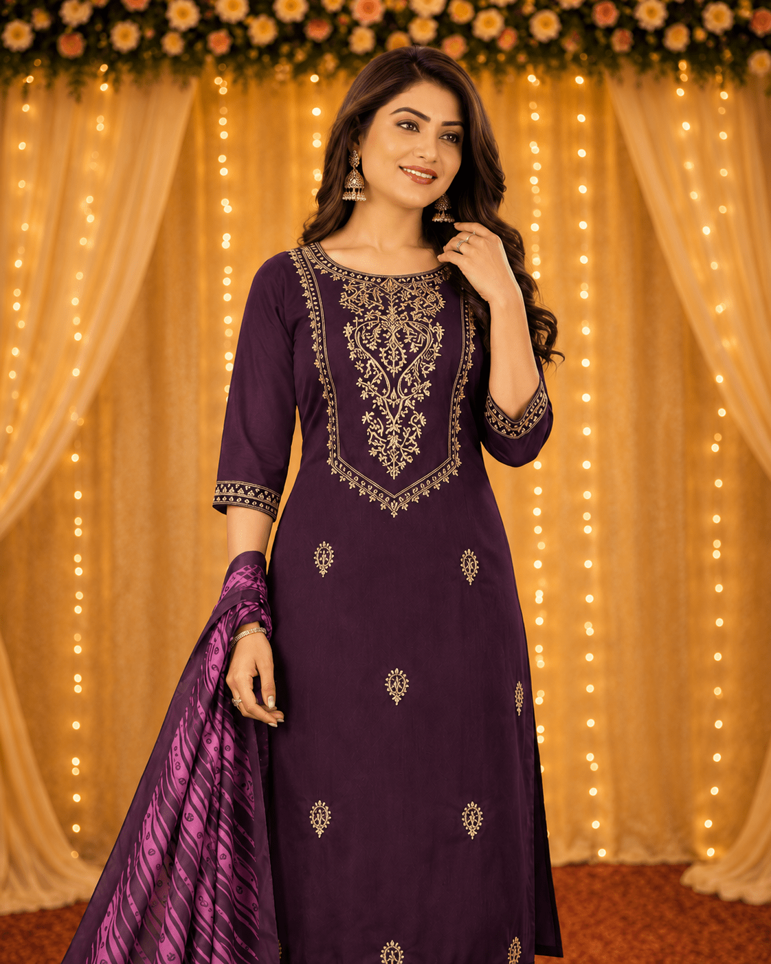 9Star Fanta Hit Vol 1 Cotton Blend Kurti Pant Dupatta Set - Amrah Wholesale