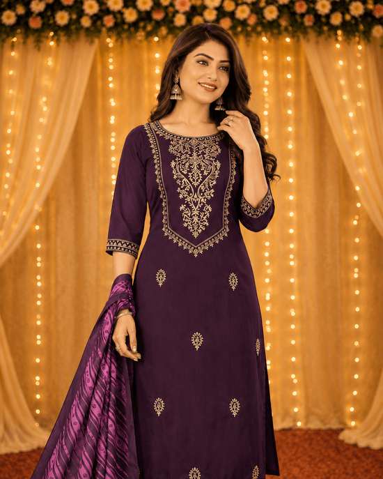 9Star Fanta Hit Vol 1 Cotton Blend Kurti Pant Dupatta Set - Amrah Wholesale