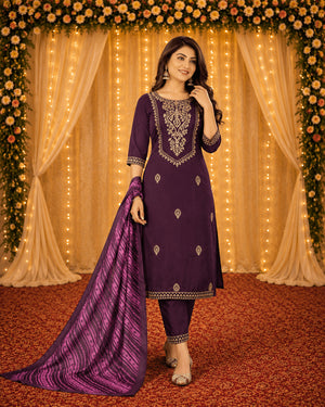 9Star Fanta Hit Vol 1 Cotton Blend Kurti Pant Dupatta Set - Amrah Wholesale