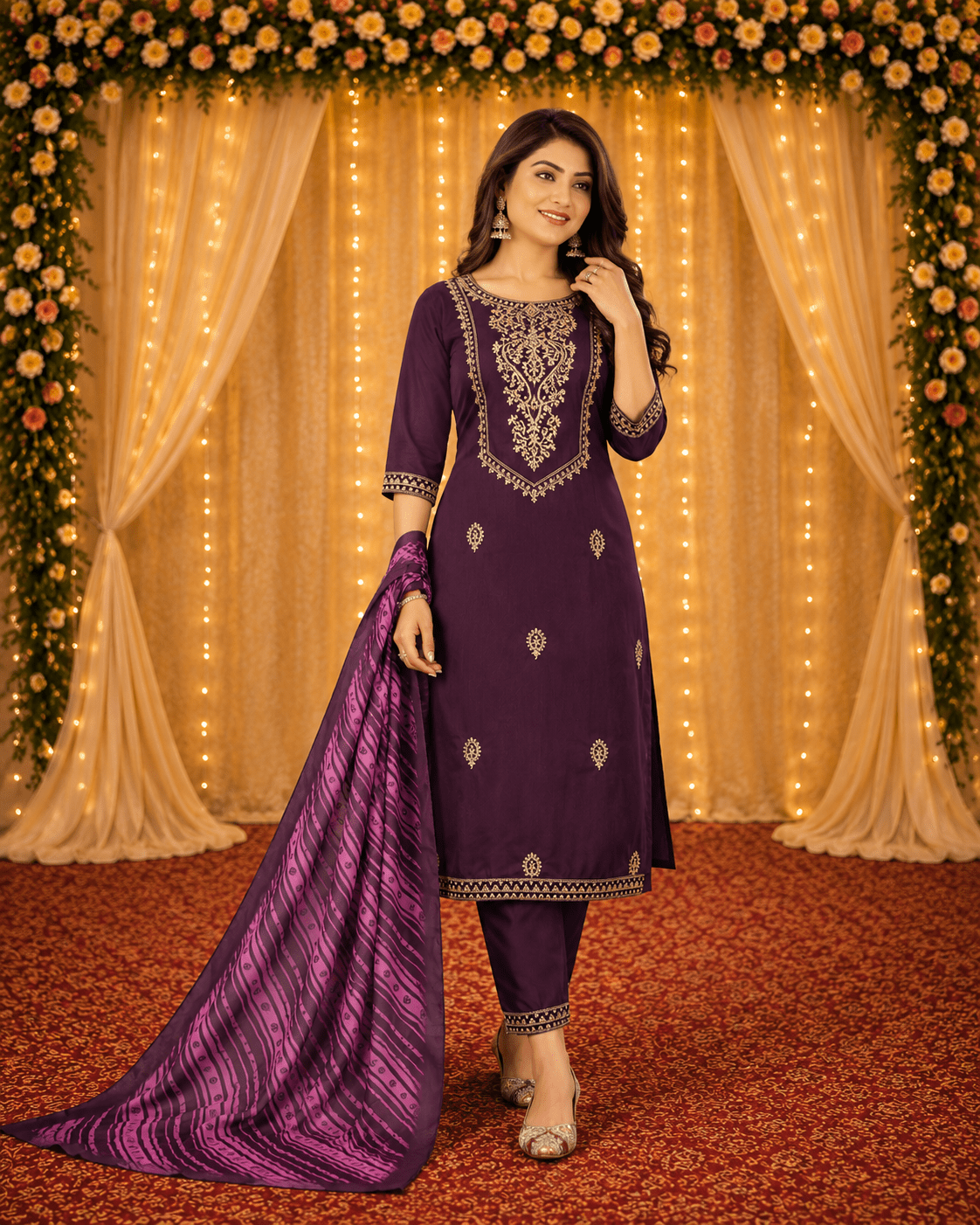9Star Fanta Hit Vol 1 Cotton Blend Kurti Pant Dupatta Set - Amrah Wholesale