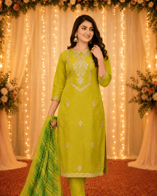 9Star Fanta Hit Vol 1 Cotton Blend Kurti Pant Dupatta Set - Amrah Wholesale