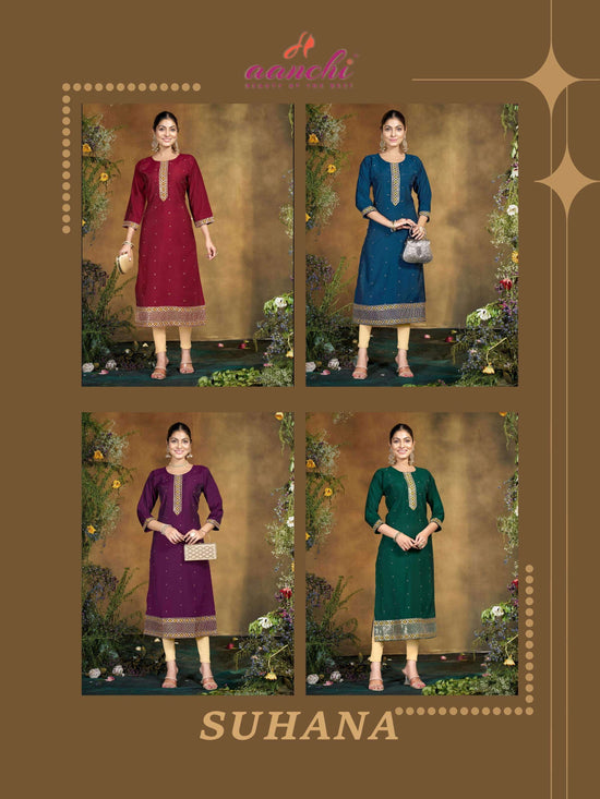 AANCHI SUHANA Roman Silk Embroidered Dresses