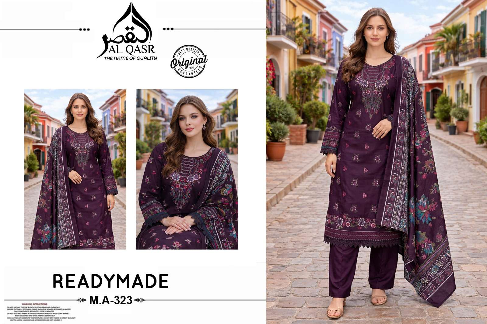 Al - Qasr MA - 323 Pakistani Suit Set Wholesale Catalogue - Amrah Wholesale