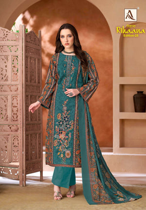 ALOK SUIT RIHAANA VOL-25 Cambric Cotton Pakistani Suit